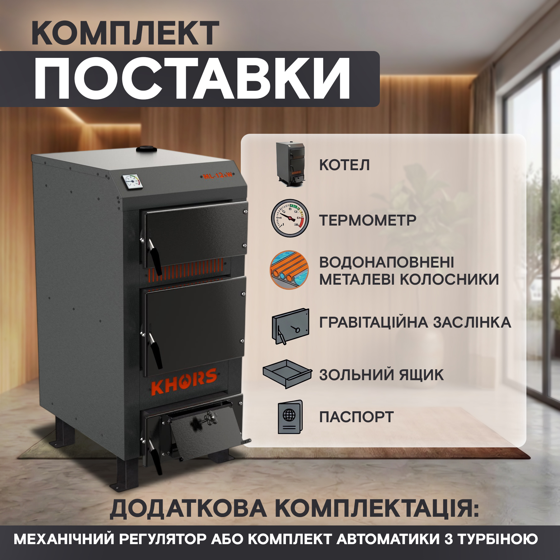 Котлы Хорс МЛ - комплект поставки